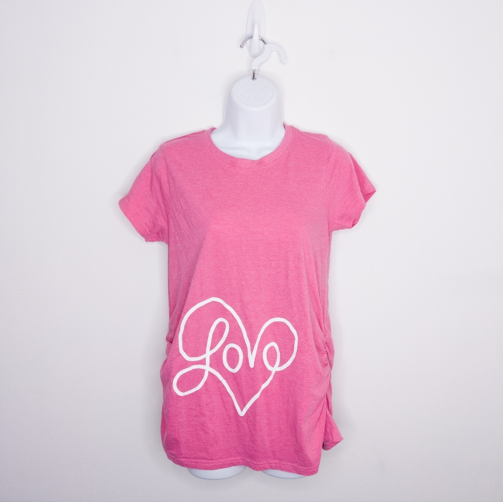 Crazy Dog Women's Maternity T-shirt Pink Size Medium Short Sleeve Top